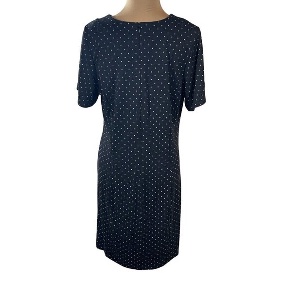 Old Navy Dot Swing Dress Black Tan Crew Neck Short Sleeve Size L Large - Picture 3 of 6